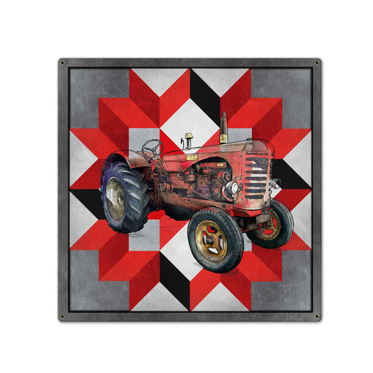 Tractor Quilt 24 x 24 Custom Shape