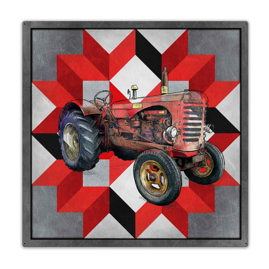 Tractor Quilt 36 x 36 Custom Shape