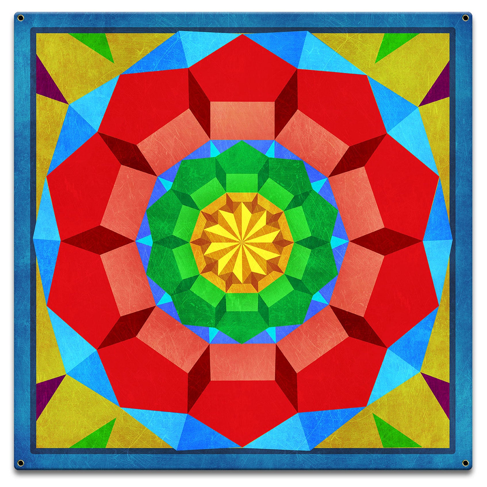 Pentagon Circle Quilt BRGY 18 x 18 Custom Shape