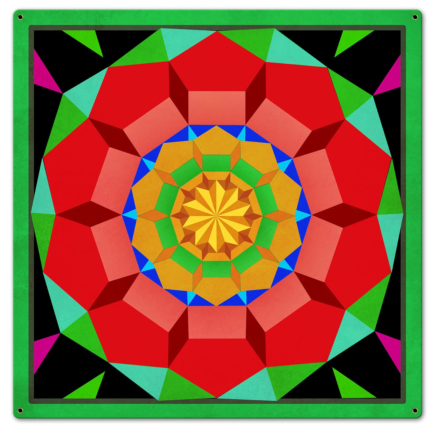 Pentagon Circle Quilt GBO 24 x 24 Custom Shape