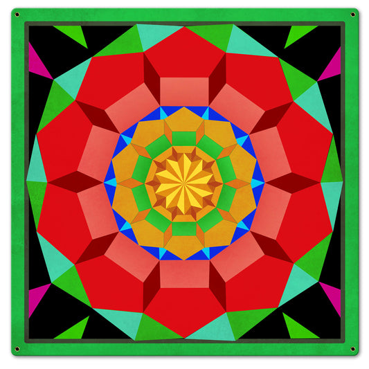 Pentagon Circle Quilt GBO 24 x 24 Custom Shape