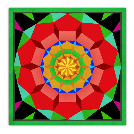 Pentagon Circle Quilt GBO 36 x 36 Custom Shape