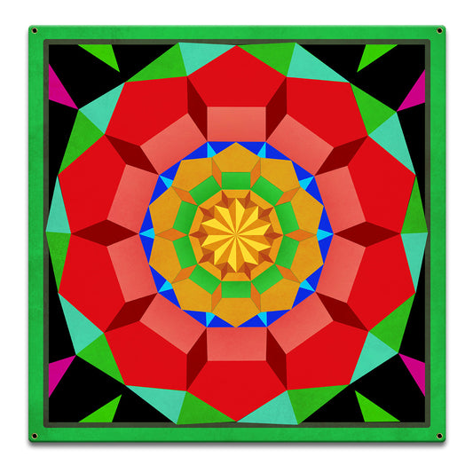 Pentagon Circle Quilt GBO 18 x 18 Custom Shape