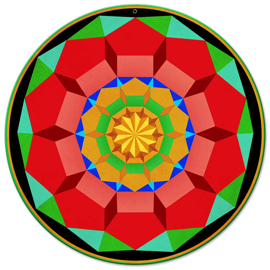 Pentagon Circle Quilt 14 x 14 Round