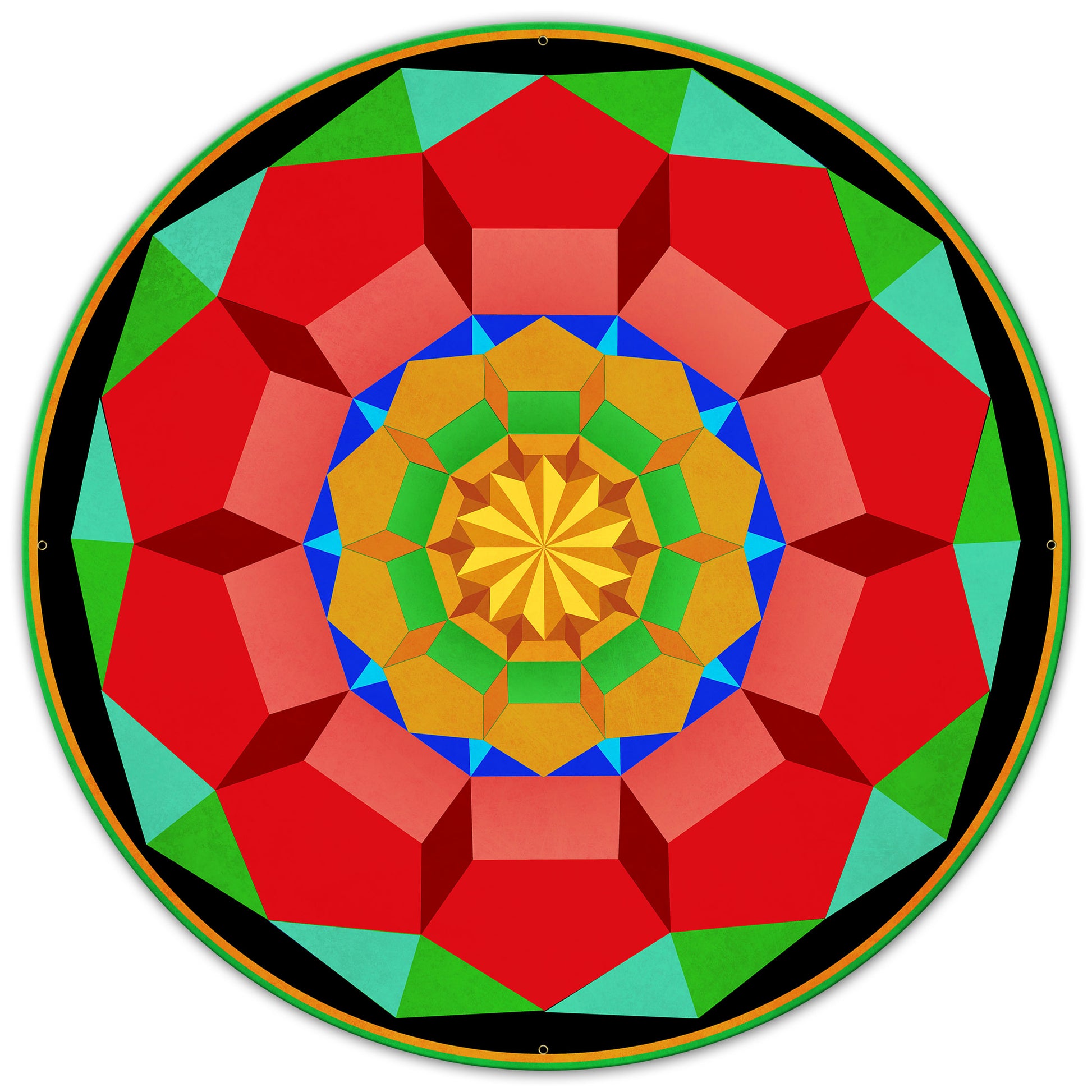 Pentagon Circle Quilt GBO 36 x 36 Custom Shape