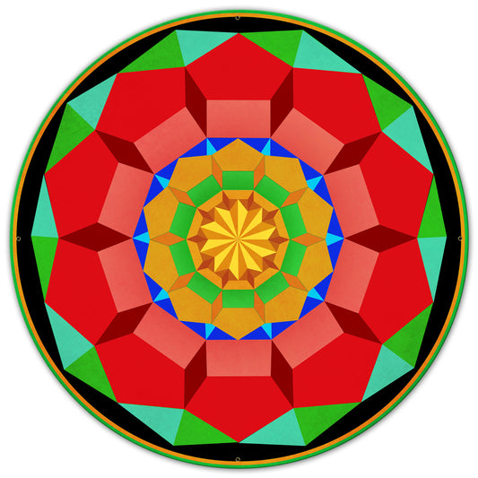 Pentagon Circle Quilt GBO 36 x 36 Custom Shape