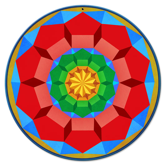 Pentagon Circle Quilt BRGY 14 x 14 Round