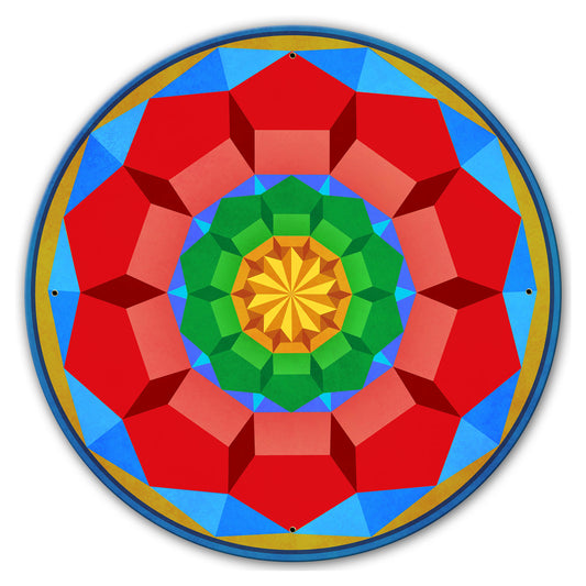 Pentagon Circle Quilt BRGY 28 x 28 Round