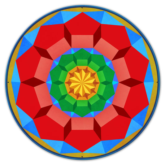 Pentagon Circle Quilt BRGY 36 x 36 Custom Shape