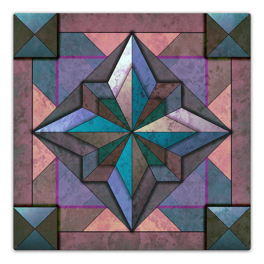 8 Point Quilt Earthtones Dark 36 x 36 Custom Shape