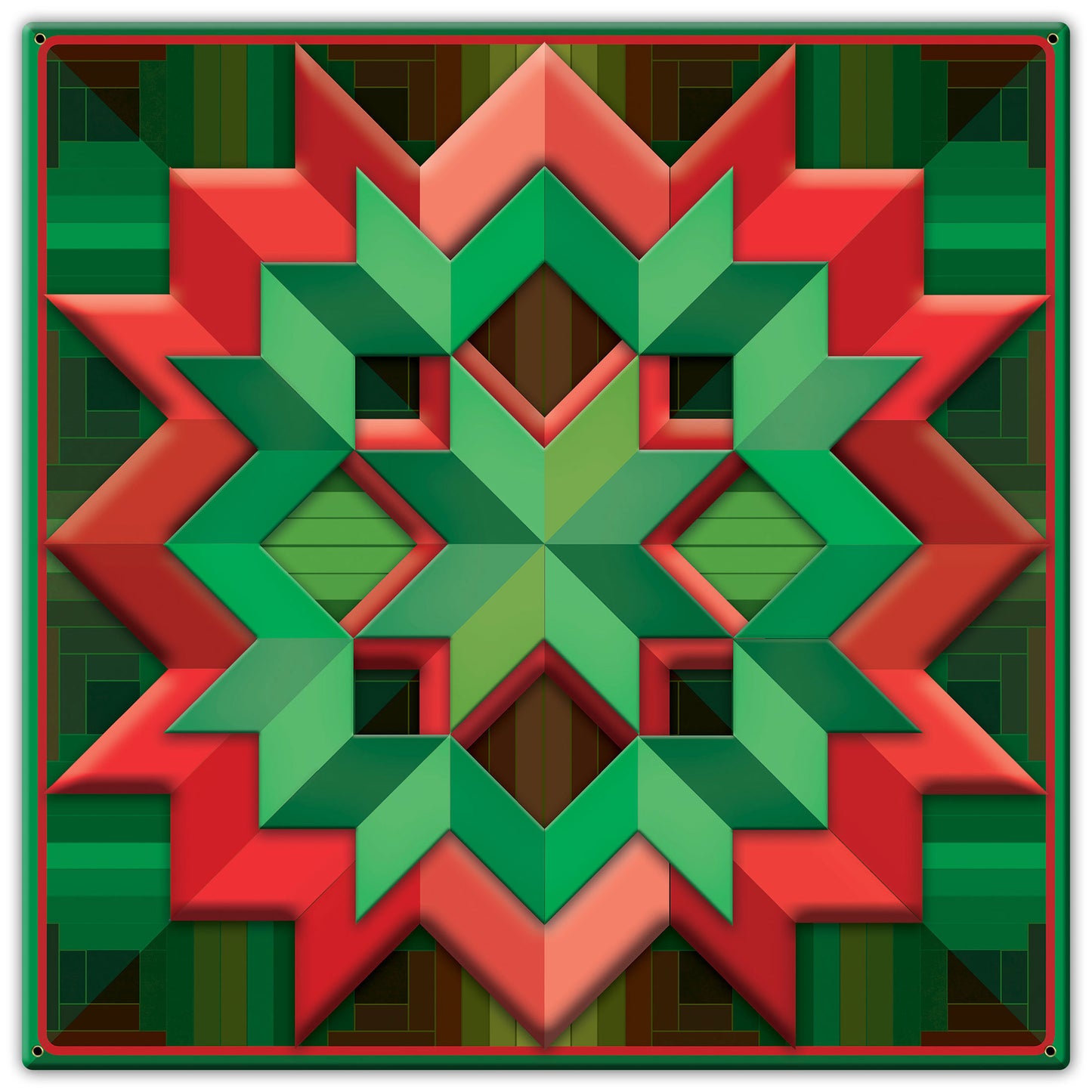 Christmas Colored Box Quilt 30 x 30 Custom Shape