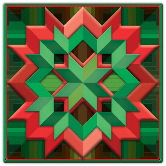 Christmas Colored Box Quilt 30 x 30 Custom Shape