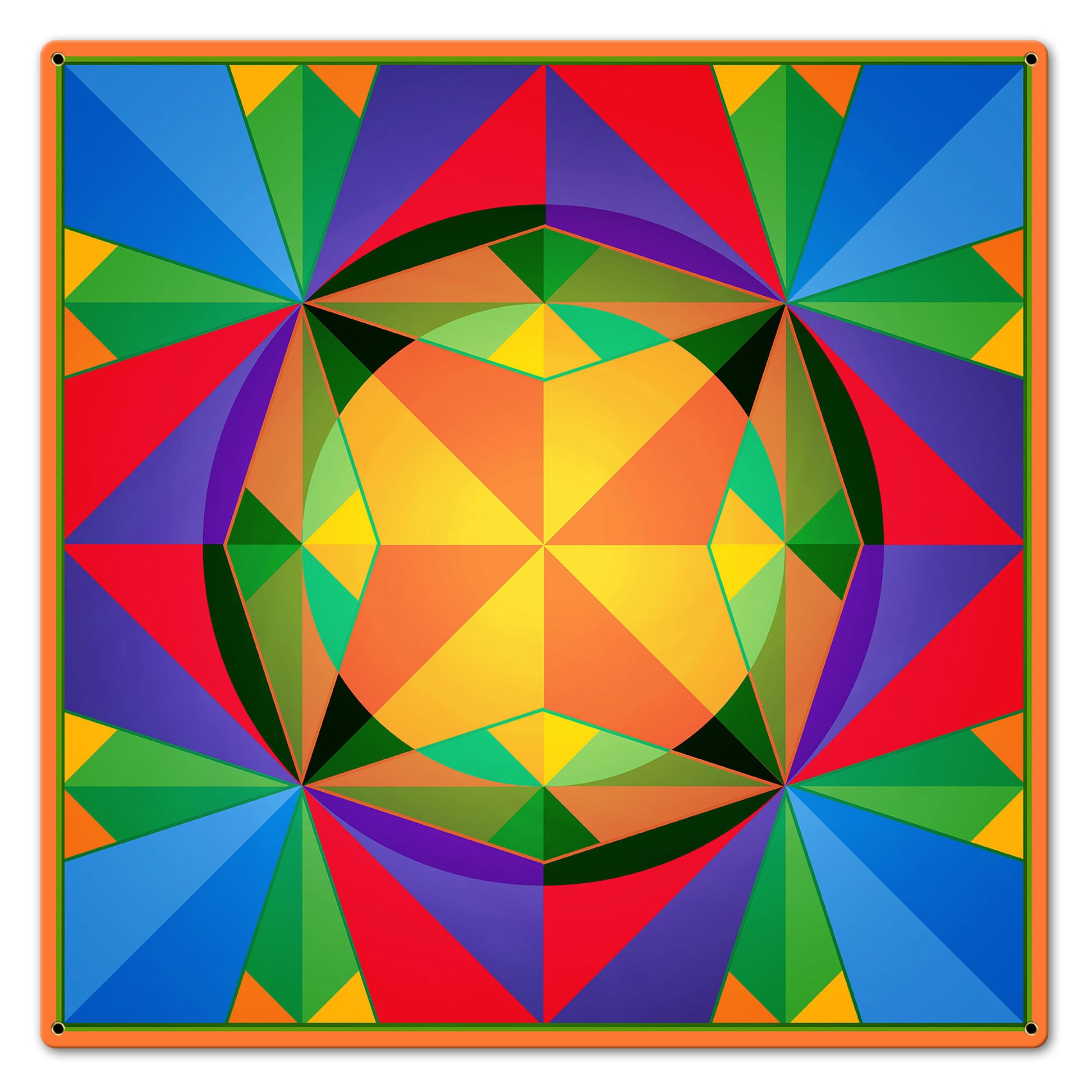 Triangles Squares Circles Quilt 24 X 24 vintage metal sign