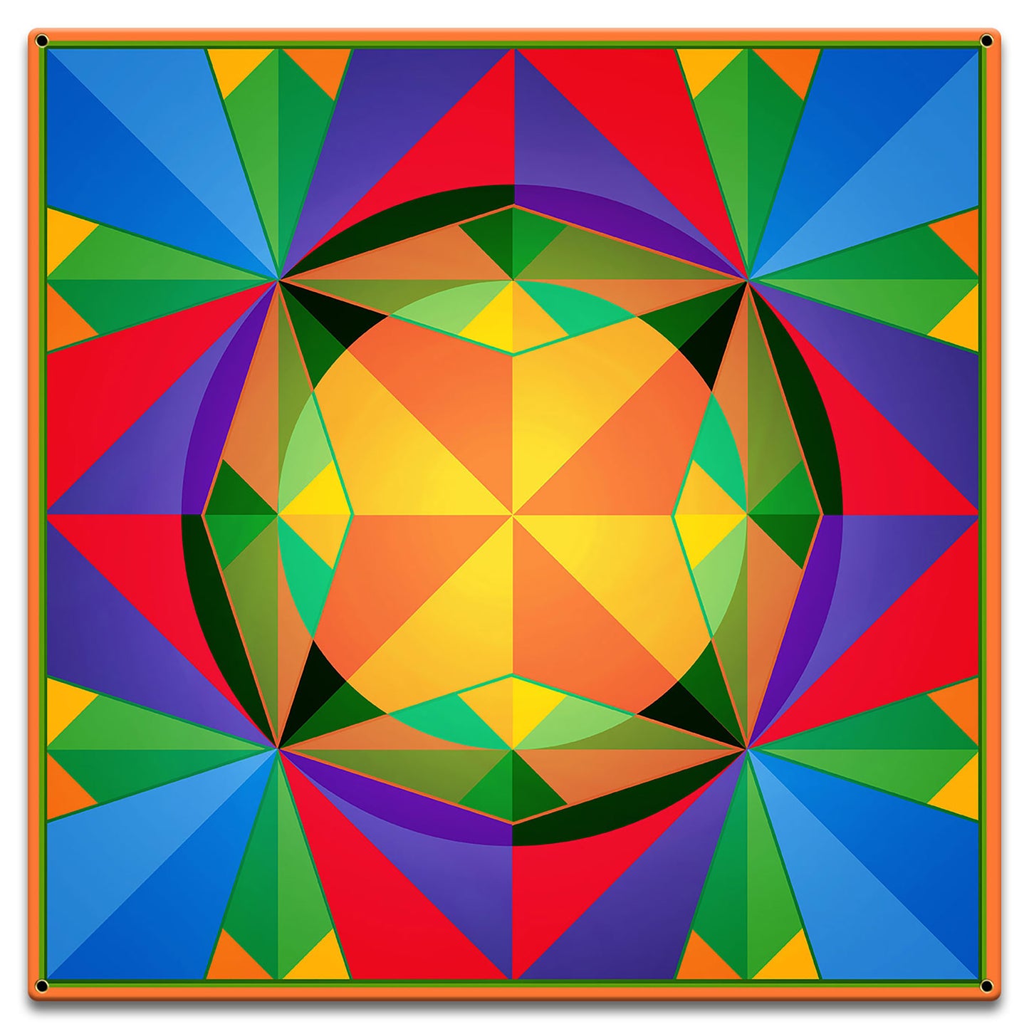 Triangles Squares Circles Quilt 18 X 18 vintage metal sign