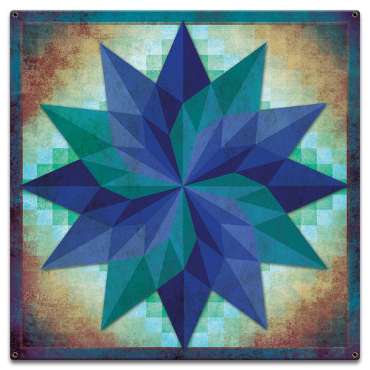 Around The World Starburst Pattern 18 X 18 vintage metal sign