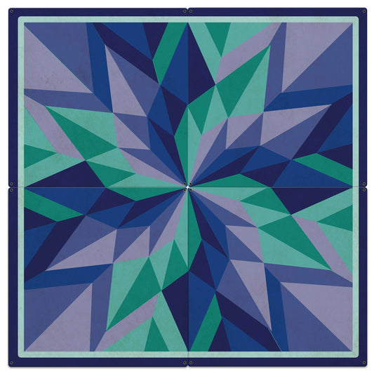 Starburst Blue 4 Pcs 48 X 48 vintage metal sign