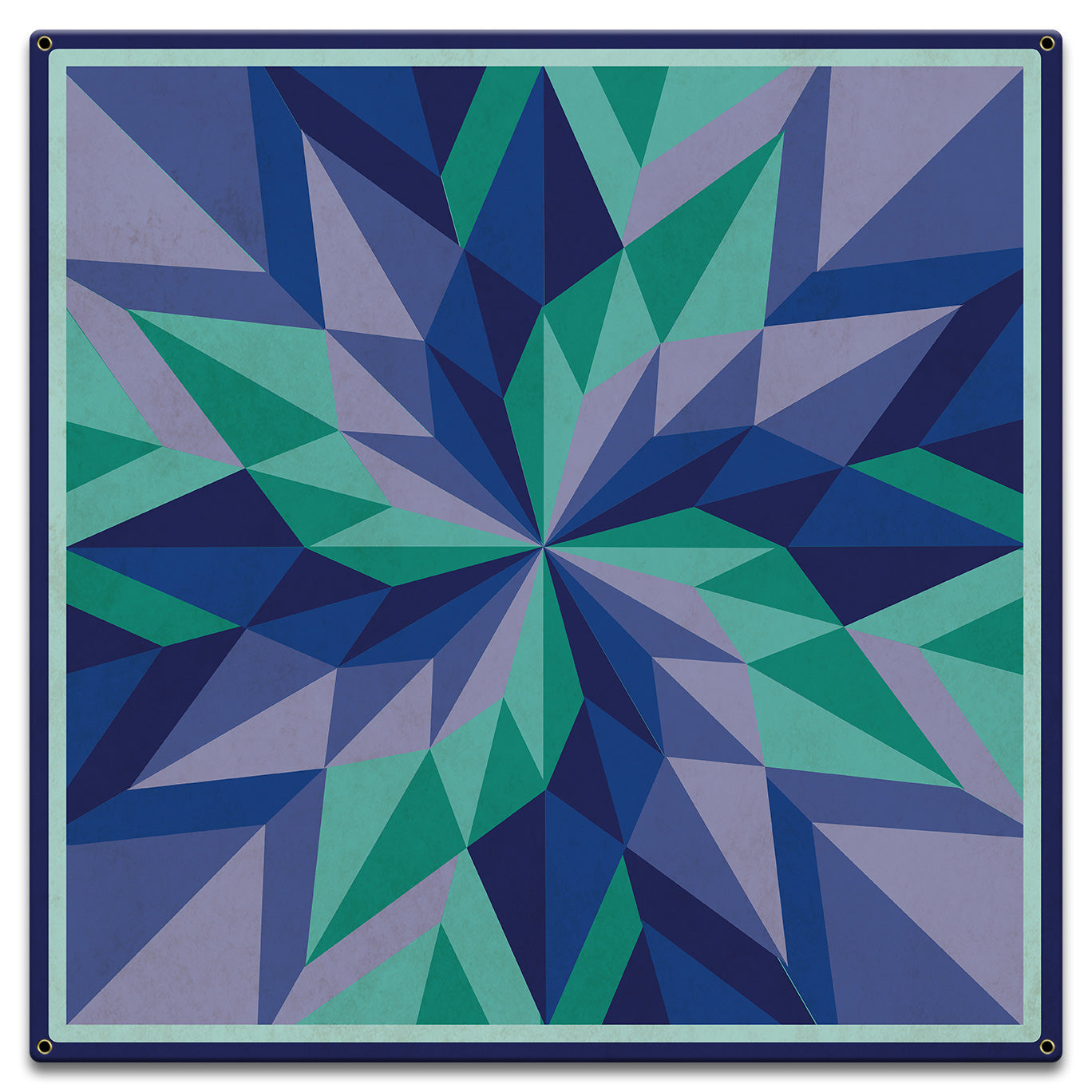 Starburst Blue 18 X 18 vintage metal sign