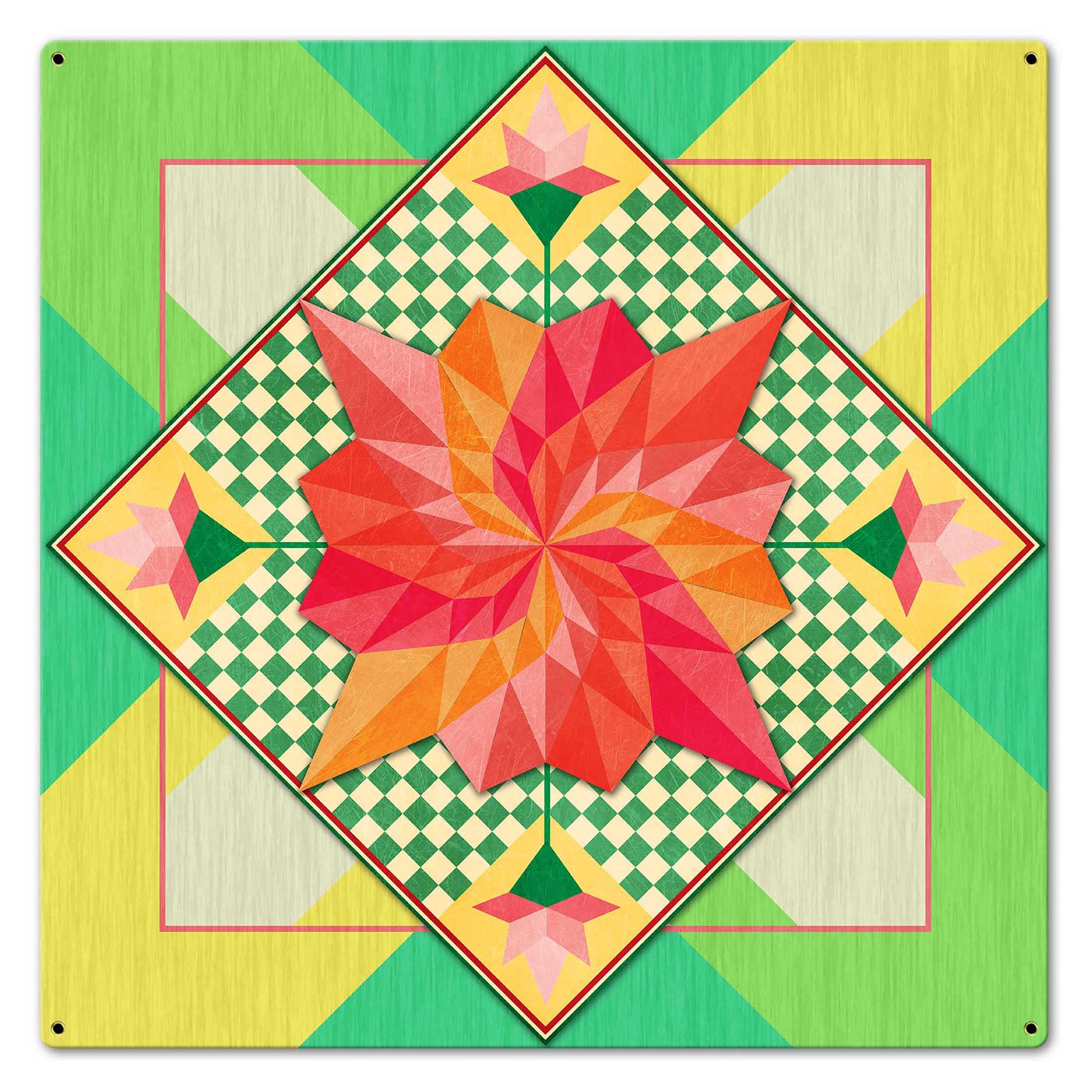 Spring Flowers 24 X 24 vintage metal sign