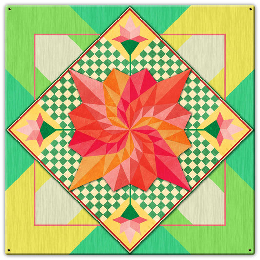 Spring Flowers 30 X 30 vintage metal sign