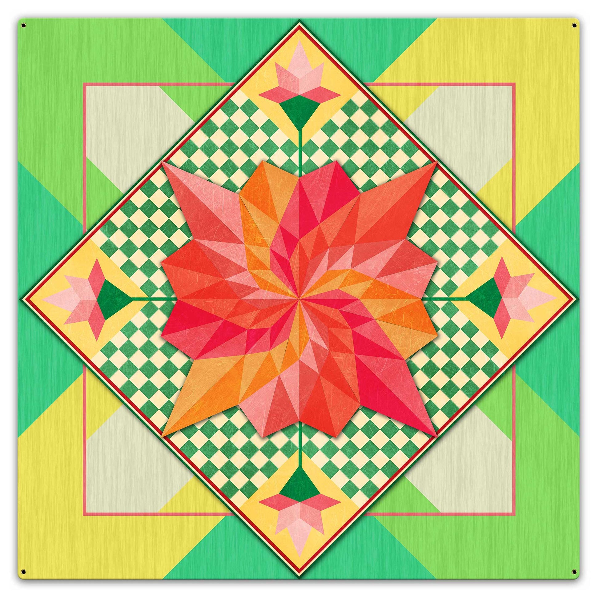 Spring Flowers 36 X 36 vintage metal sign