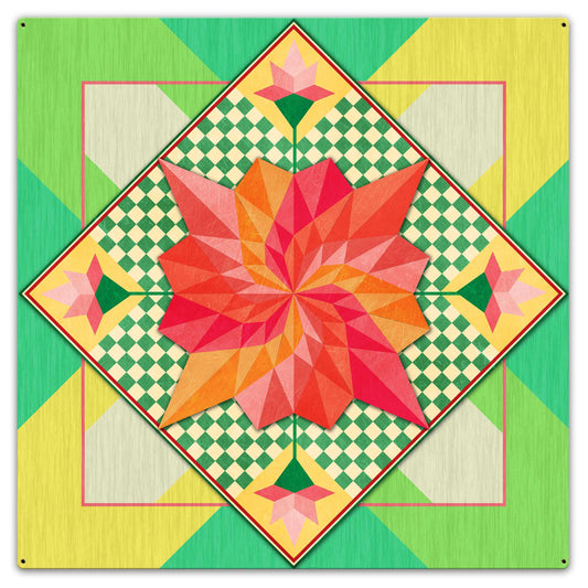 Spring Flowers 36 X 36 vintage metal sign