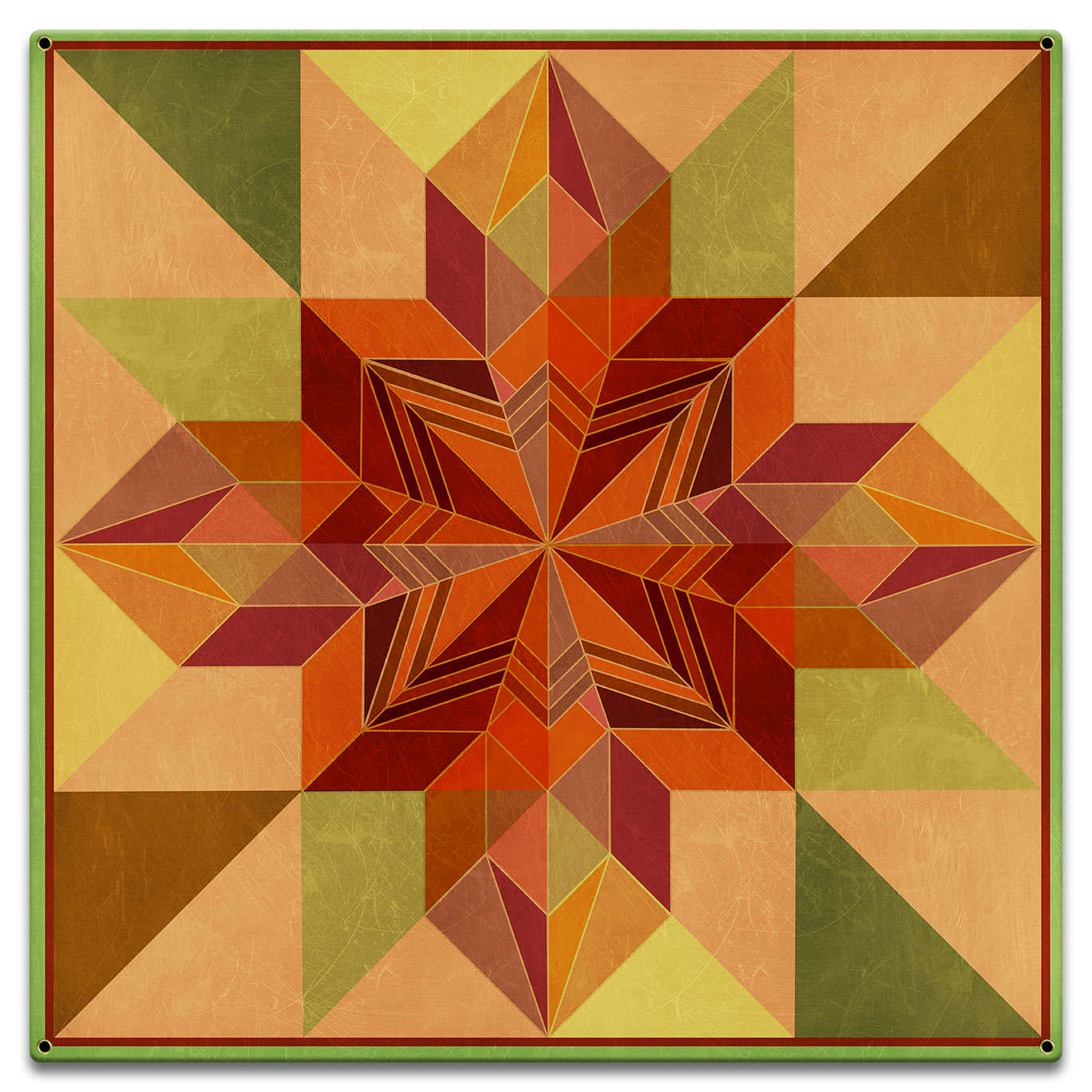 Earth Tones Patchwork Quilt 18 X 18 vintage metal sign