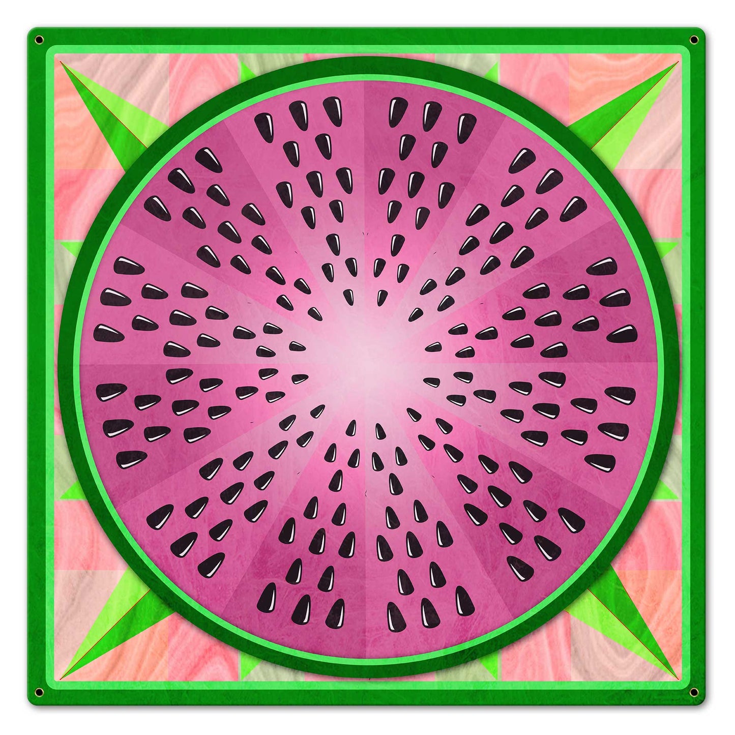 Watermelon Quilt 24 X 24 vintage metal sign