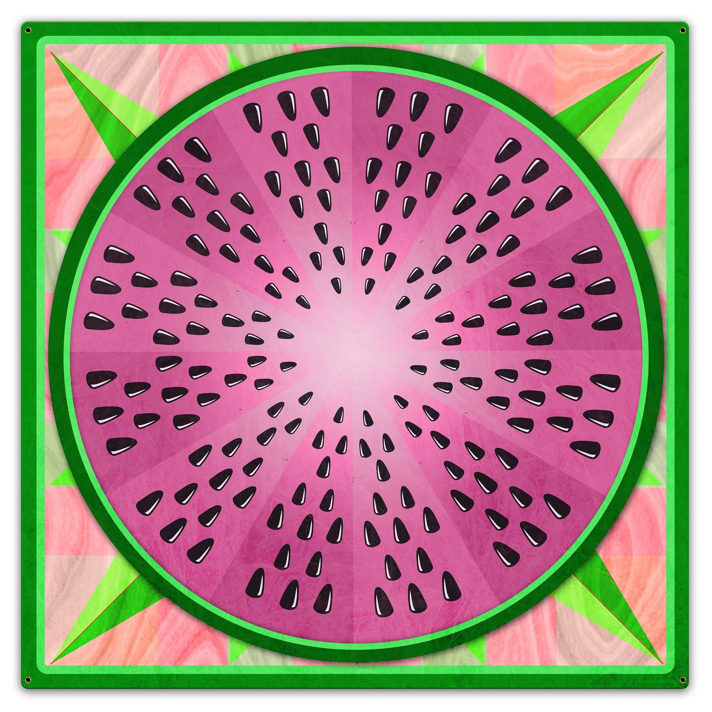 Watermelon Quilt 36 X 36 vintage metal sign