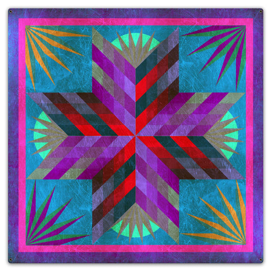 Summer Solstice Quilt 36 X 36 vintage metal sign