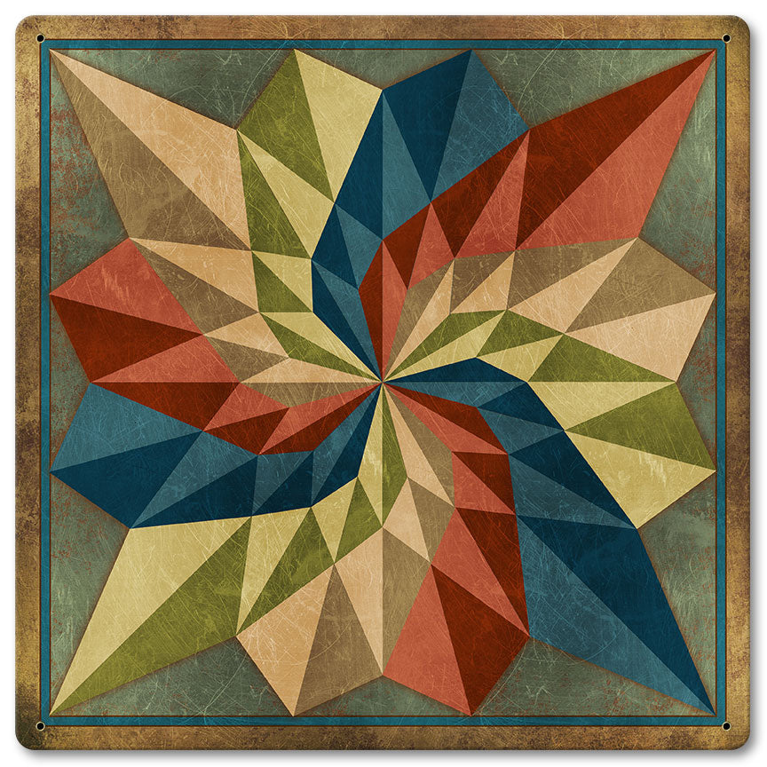 Dahlia Square Earth Tones Metal Sign 12in X12in