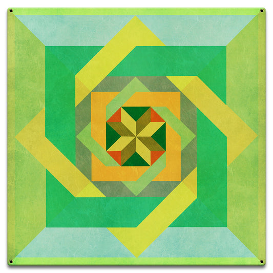 Box N Box N Box Green Metal Sign 18in X 18in