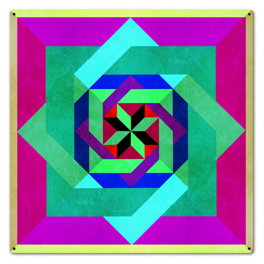 Box N Box N Box Magenta Metal Sign 24in X 24in