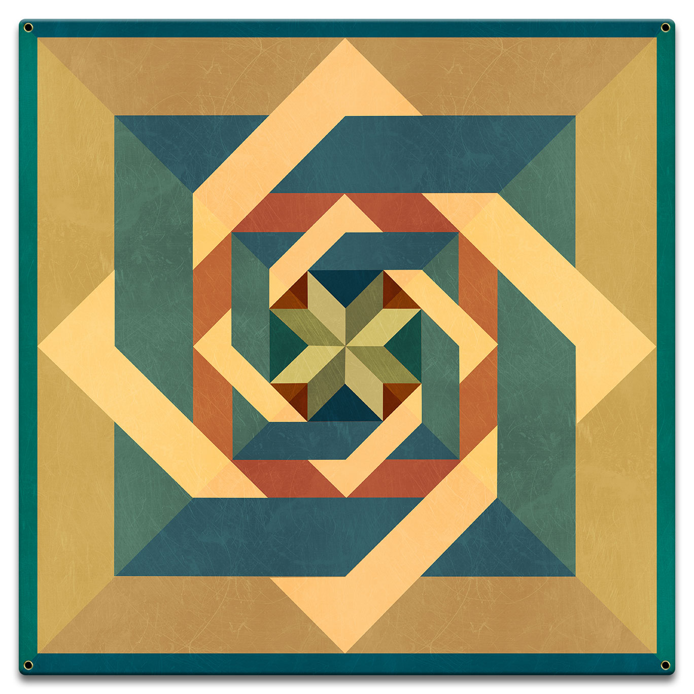 Box N Box N Box Earthtones Metal Sign 18in X 18in