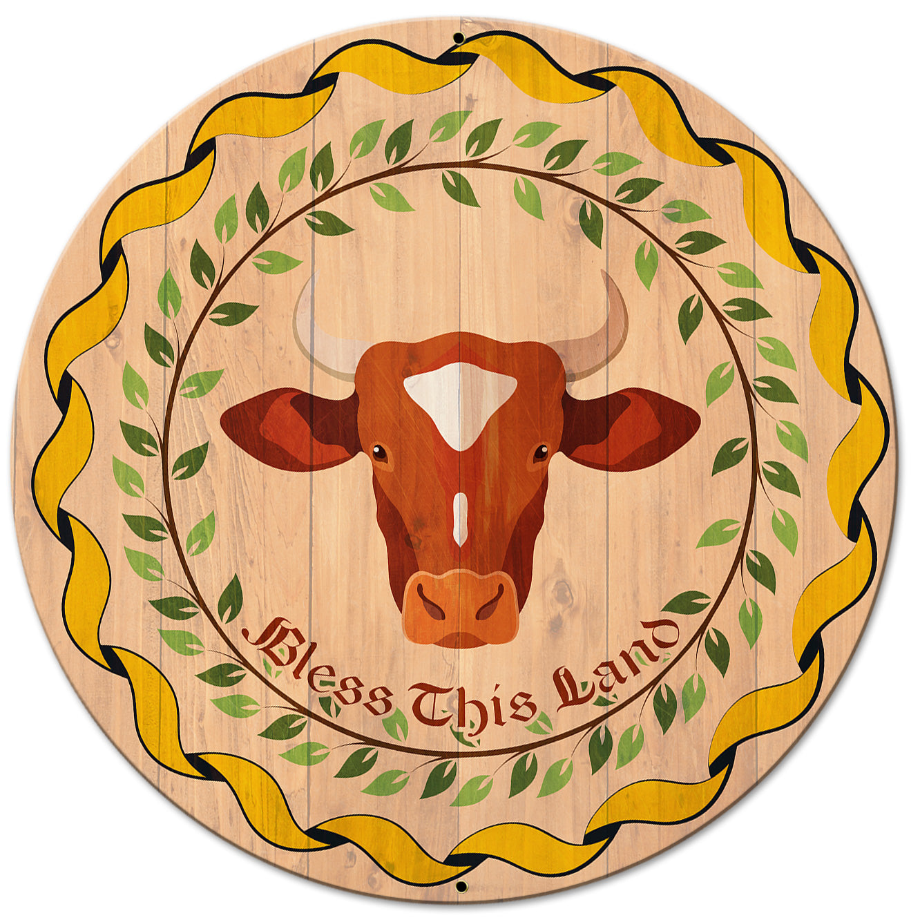 Cow Hex Sign Metal Sign 18in X 18in