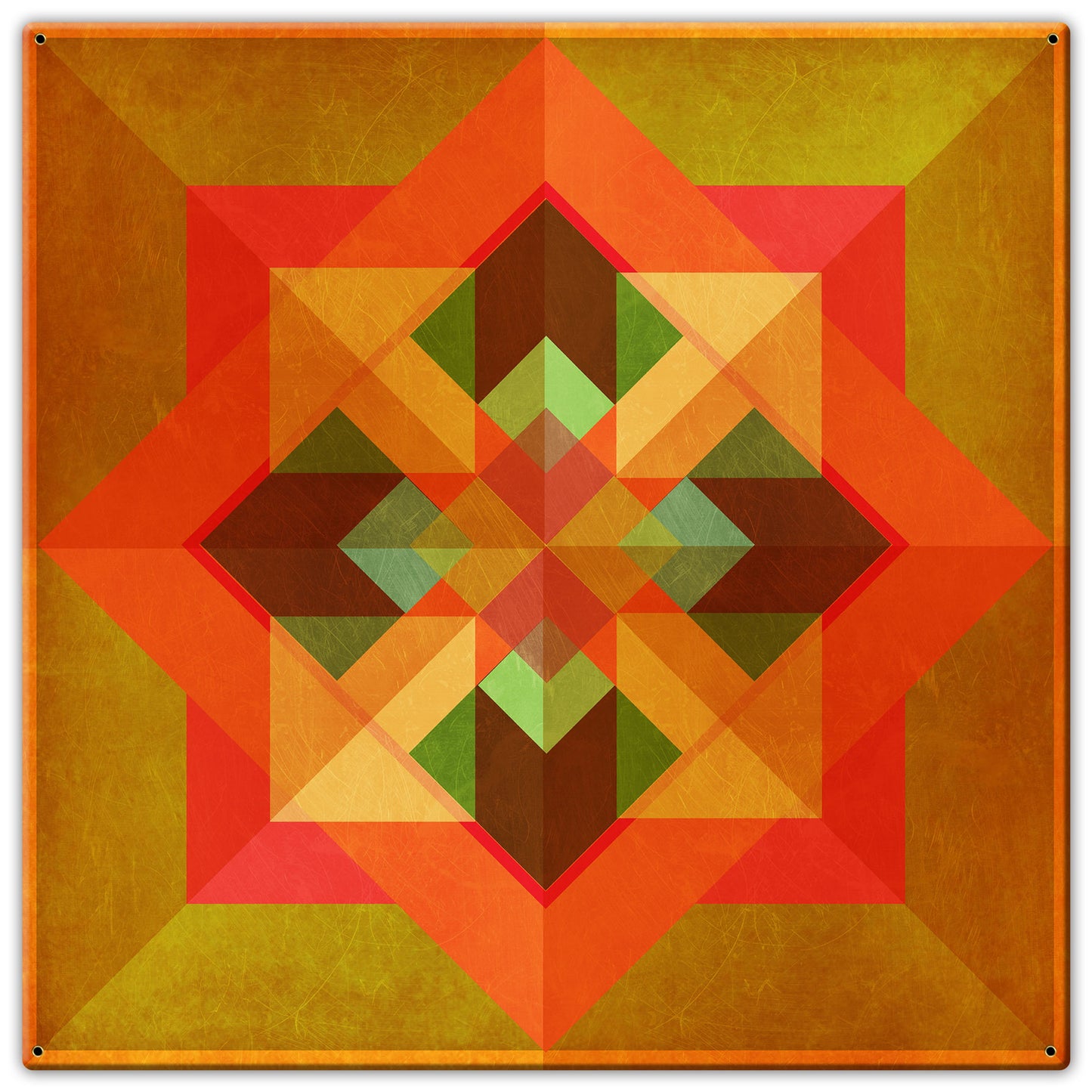 Squares N Arrows Orange Metal Sign 30in X 30in