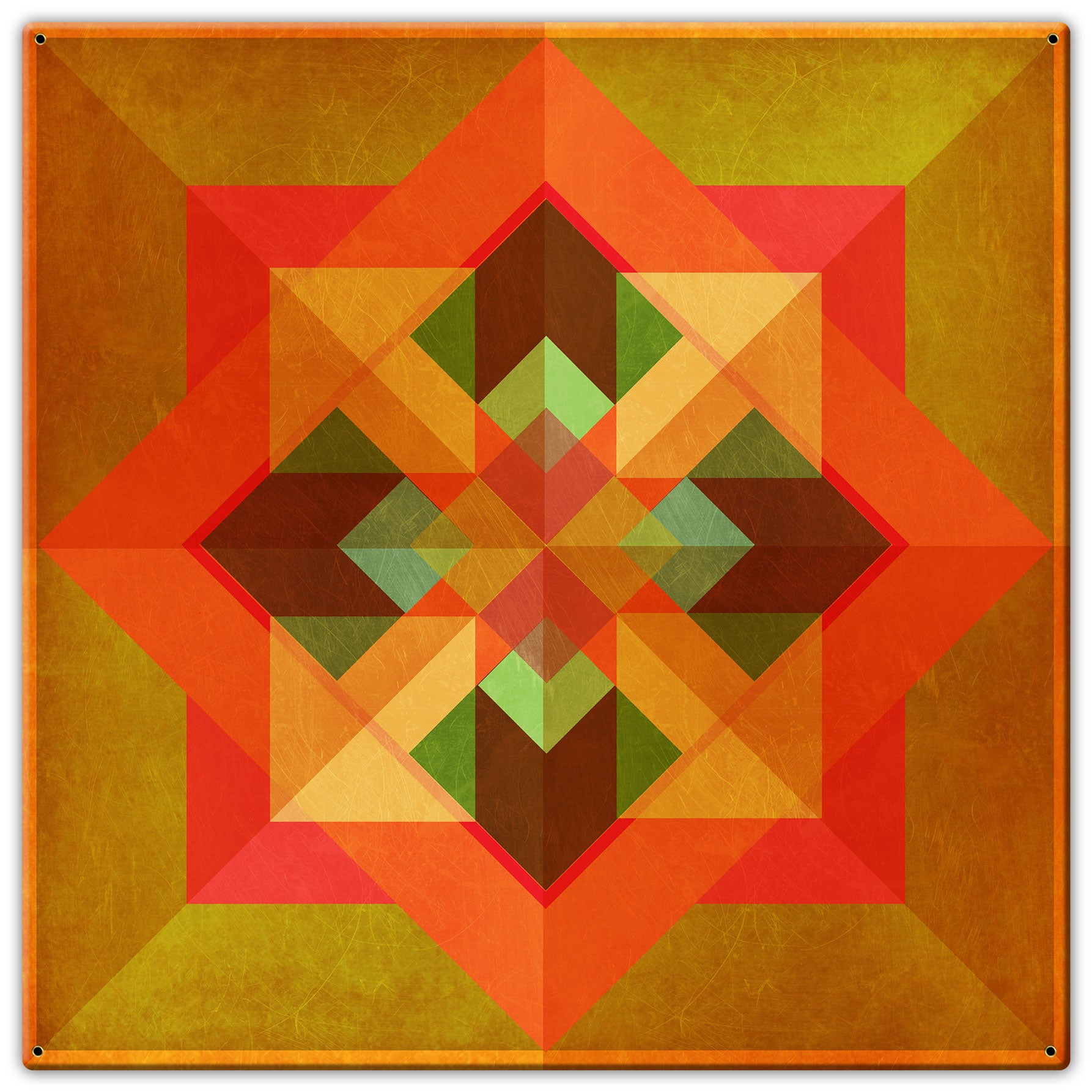 Squares N Arrows Orange Metal Sign 30in X 30in