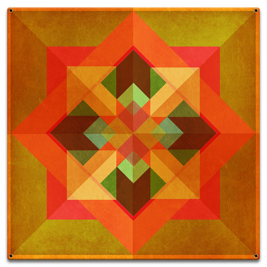Squares N Arrows Orange Metal Sign 18in X 18in