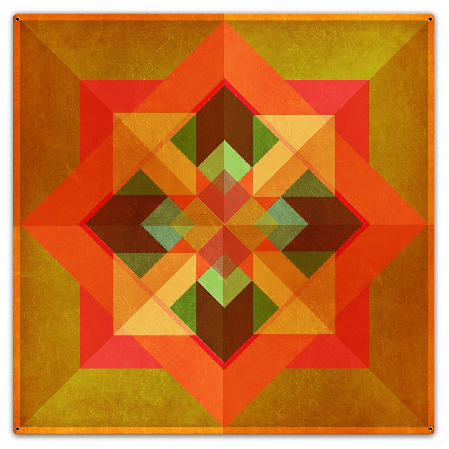 Squares N Arrows Orange Metal Sign 36in X 36in