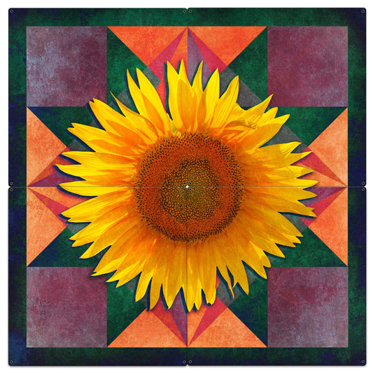 Sunflower Four Corners 4pcs Metal Sign 42in X 42in