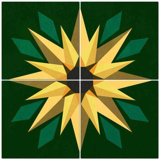 Sunflower Green Background 4pcs Metal Sign 72in X 72in