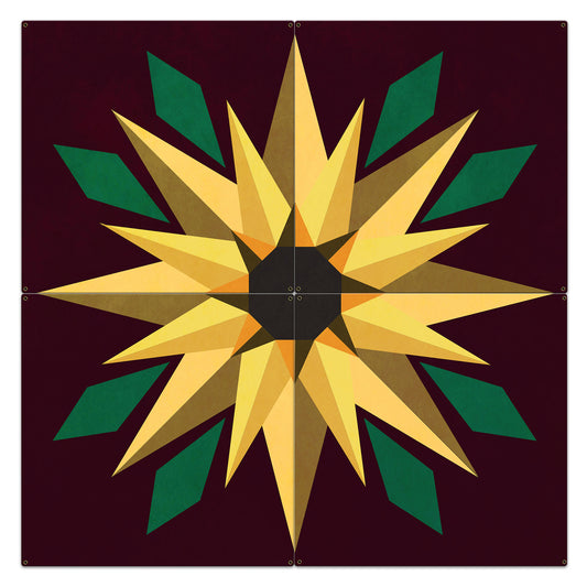 Sunflower Burgundy 4pcs Metal Sign 72in X 72in