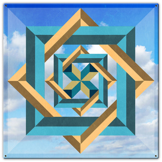 Box In Box In Box Blue Sky Metal Sign 30in X 30in