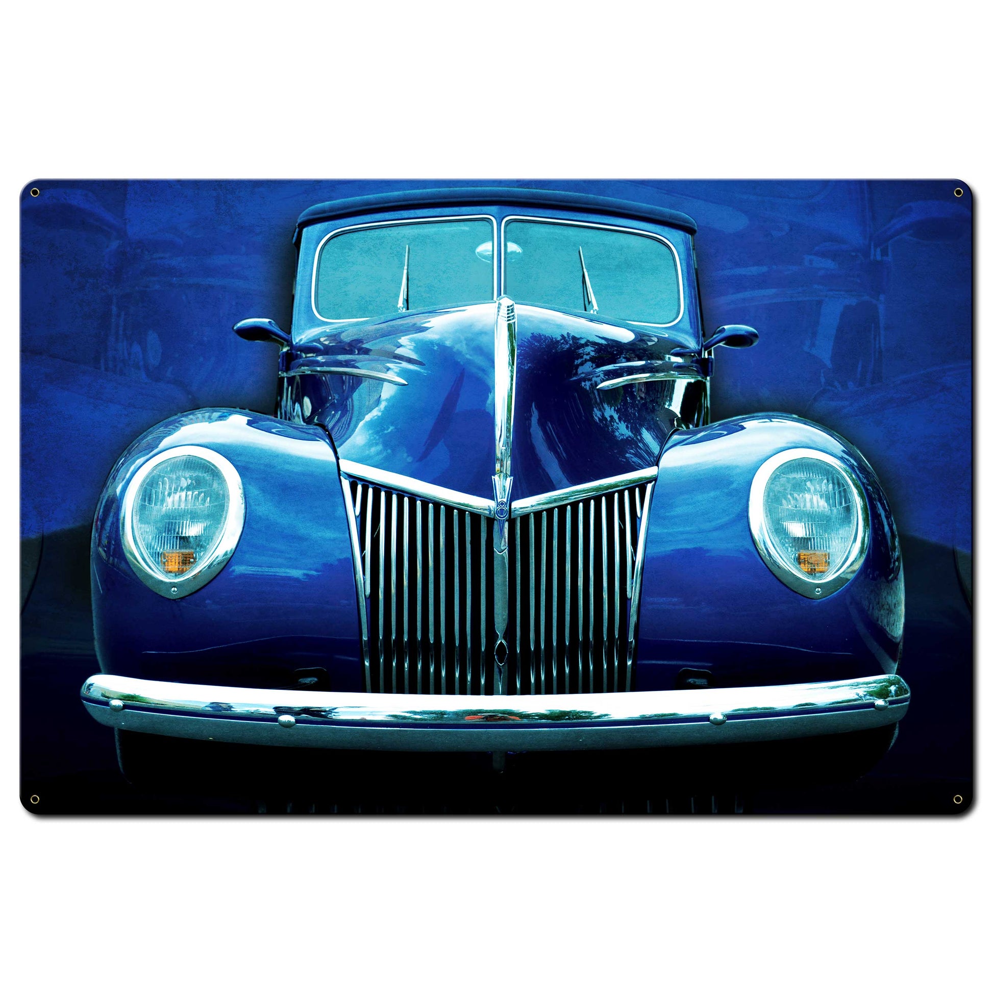 Blue Ford Metal Sign 36in X 24in