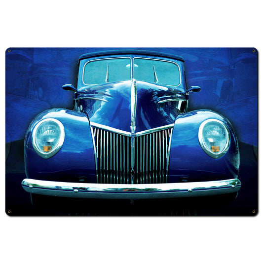 Blue Ford Metal Sign 36in X 24in
