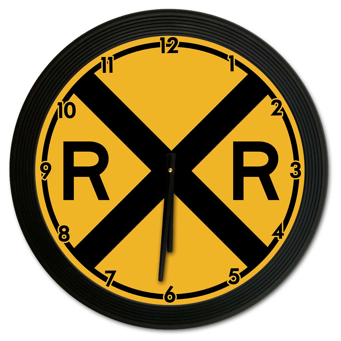 Railroad Crossing 18 X 18 Clock