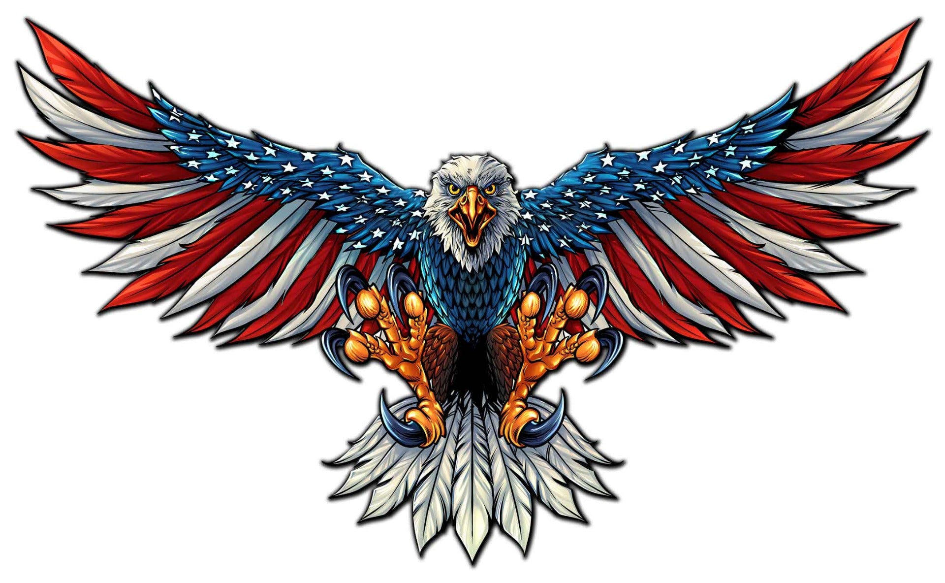 Eagle With US Flag Spread 18 Gauge 58 x 35 Custom Shape