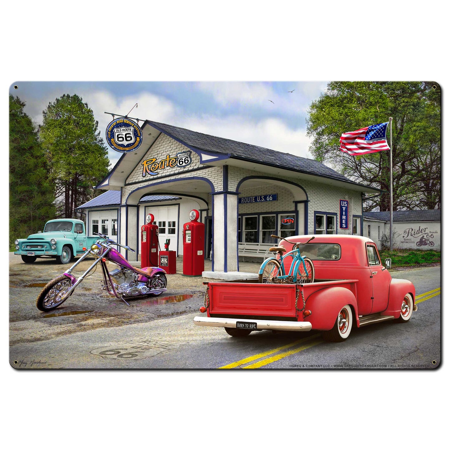 Gas Station 36 X 24 vintage metal sign