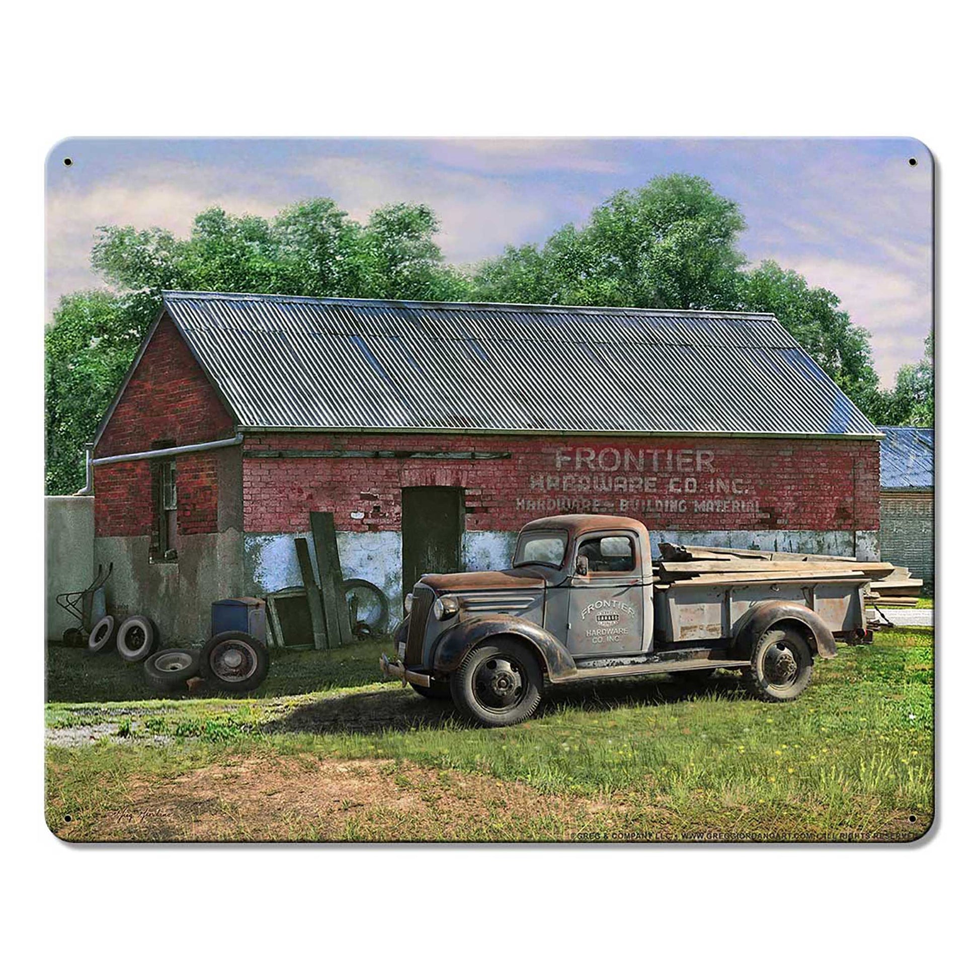 Frontier Truck 15 X 12 vintage metal sign