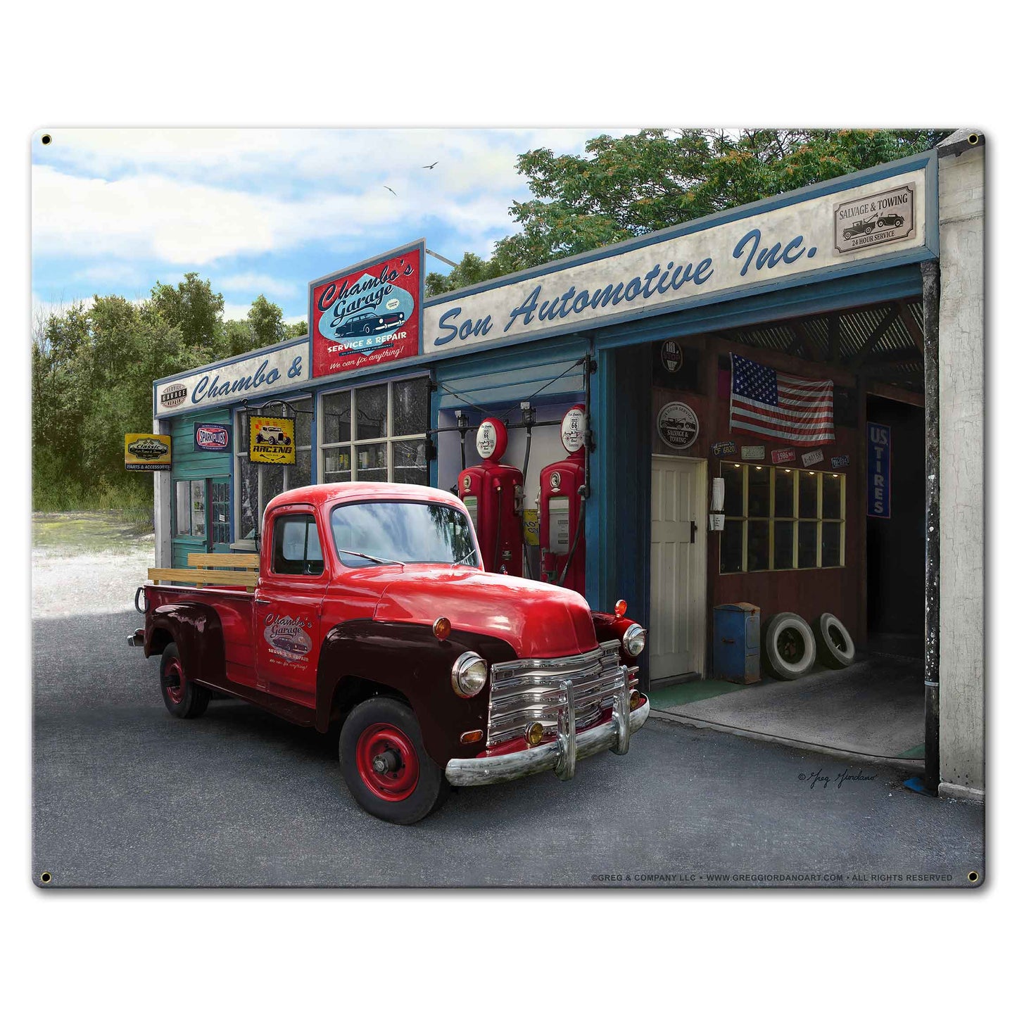 Chambo Truck 30 X 24 vintage metal sign