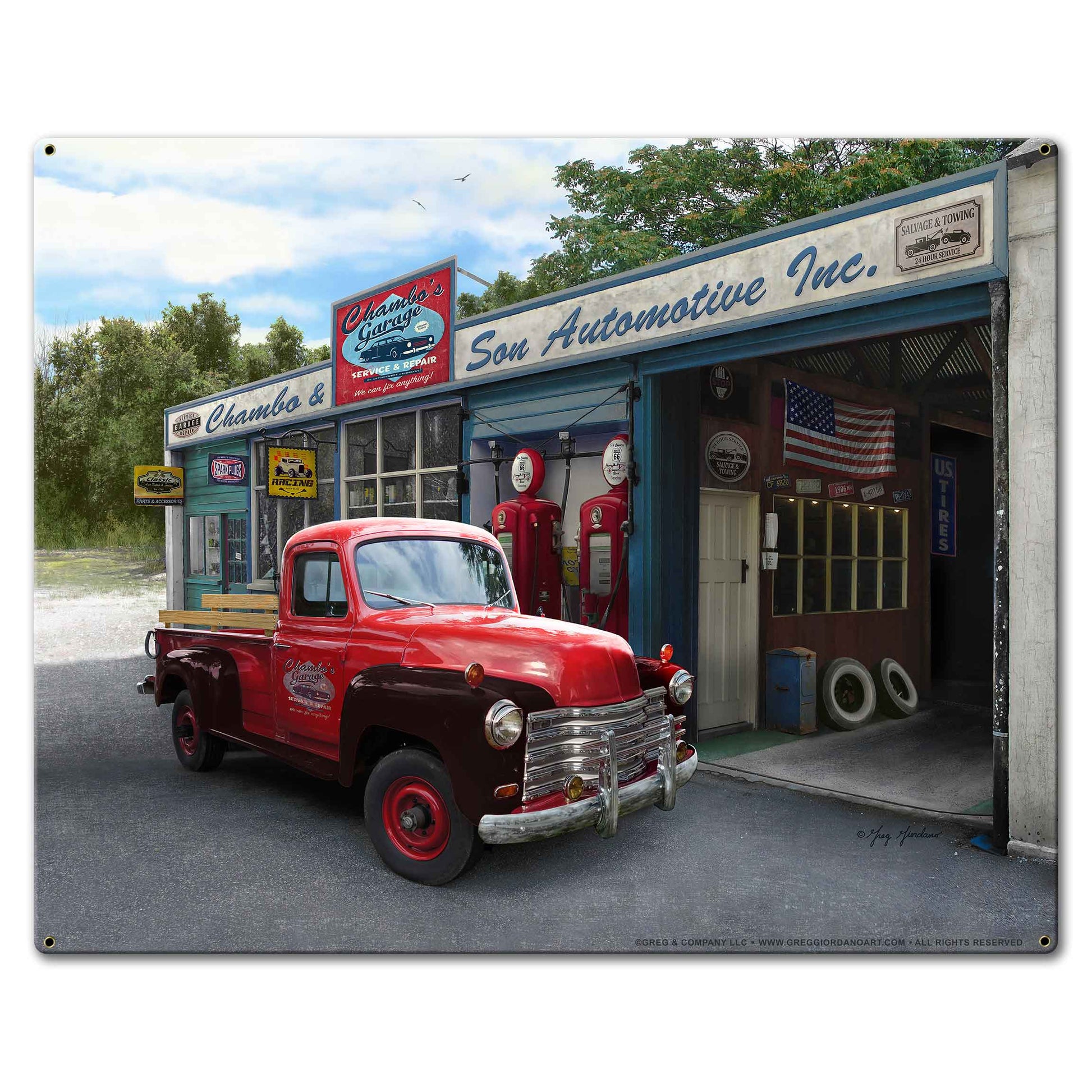 Chambo Truck 30 X 24 vintage metal sign
